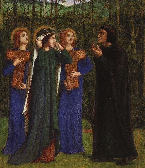 Dante Gabriel Rossetti The Meeting of Dante and Beatrice in Paradise China oil painting art